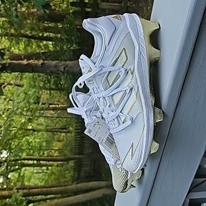 Adidas Adizero Afterburner 7 Gold Baseball Cleats White EG5631 Men Size 8